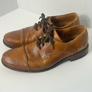 BEDSTU Men's Oxford Cobbler Brown Leather Lace Up Shoes Office Business Casual